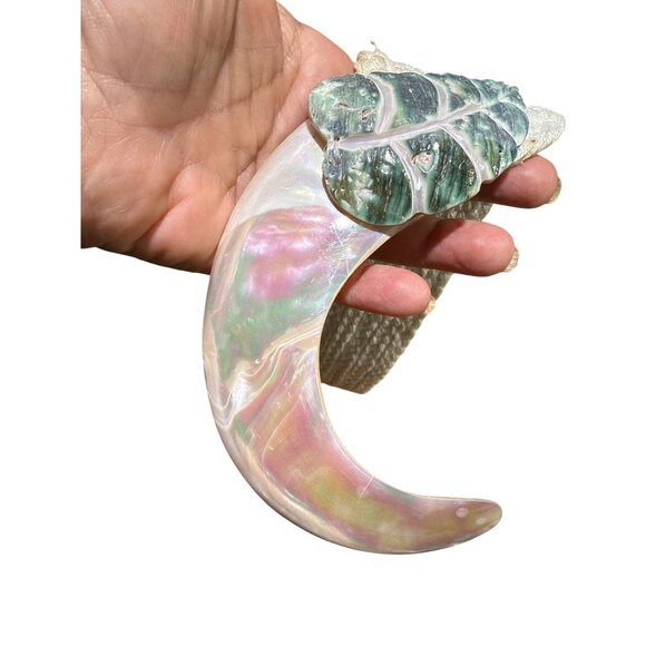 Flura Handcrafted Abalone & Mother of Pearl Belt – Boho Macramé Statement Vintag main image 9